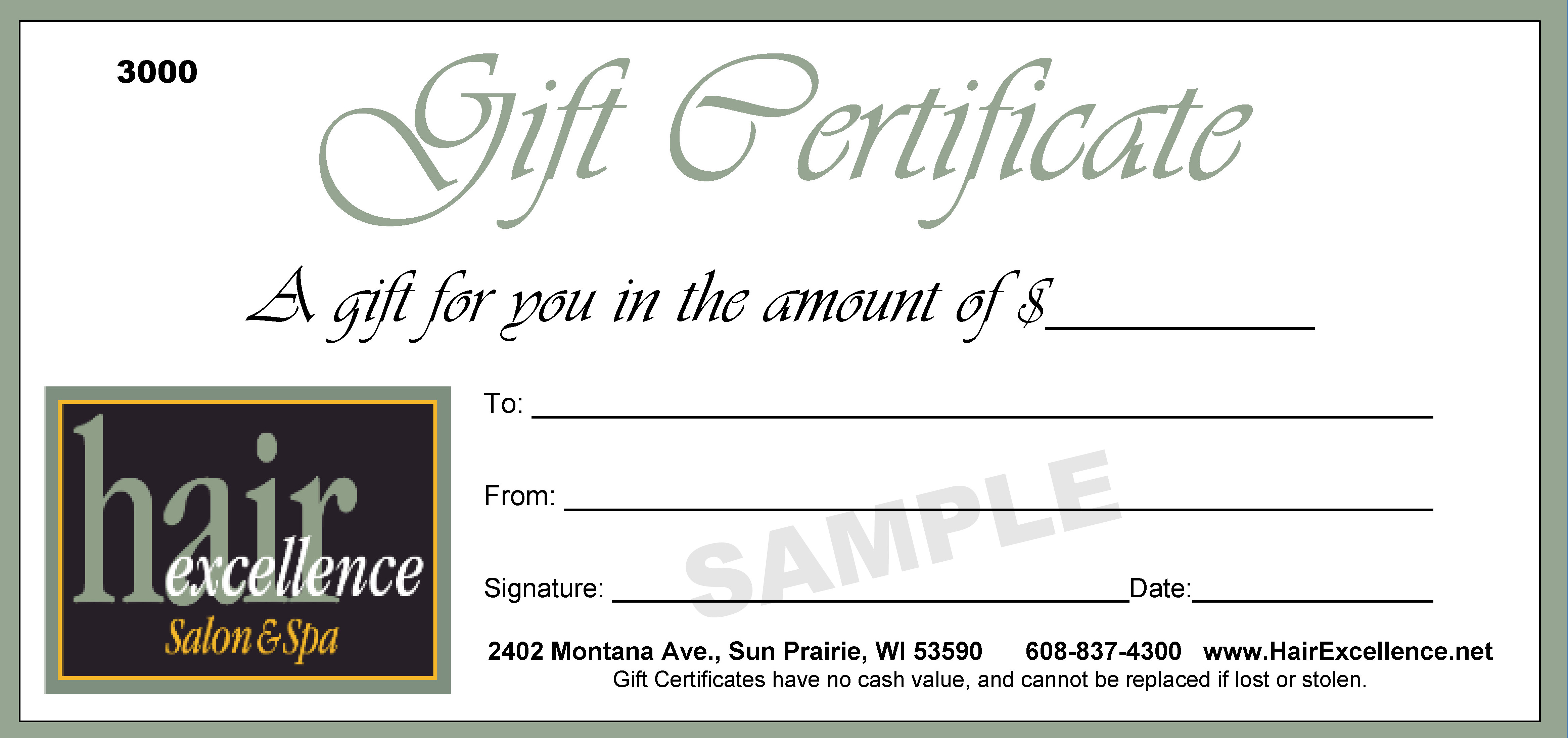 Hair Salon Gift Certificate Template Free from www.hairexcellence.net